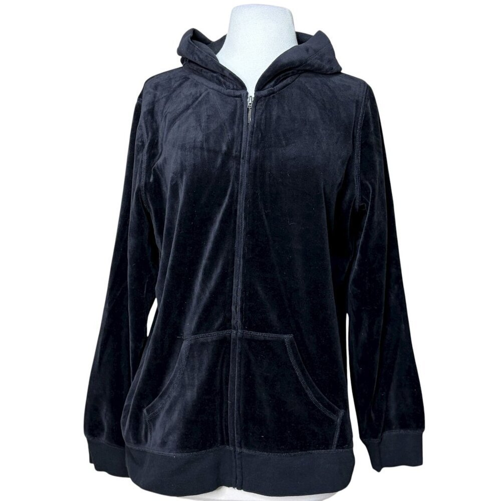 Made For Life Velour Jacket Black Size Large Zip up